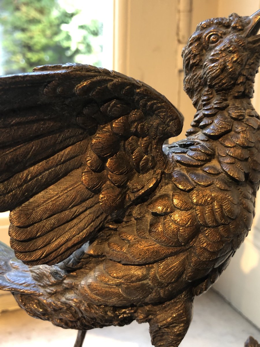 Bronze représentant un perdrix par Eugène Delabrièrre (1829-1912)-photo-8