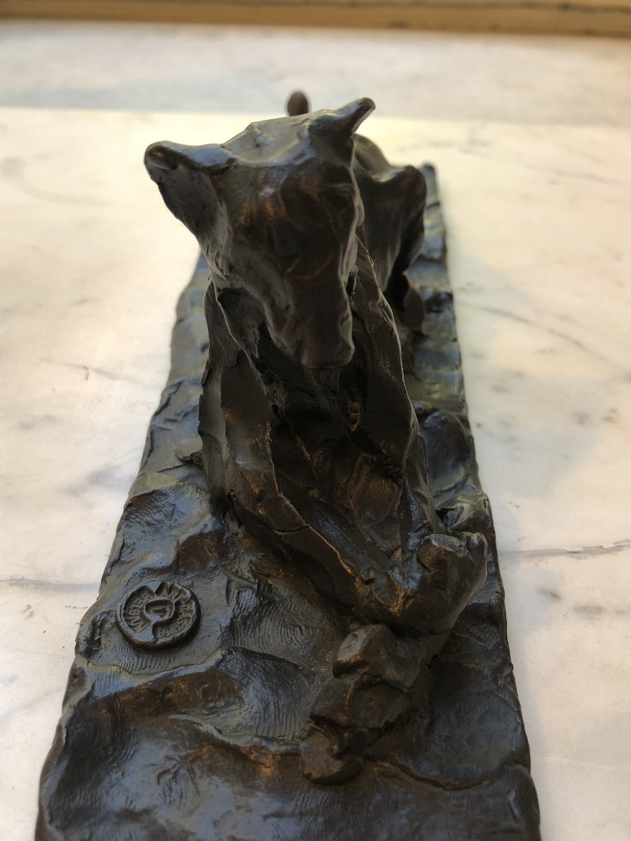 Patrick Villas, bronze d'une lionne au repos-photo-3