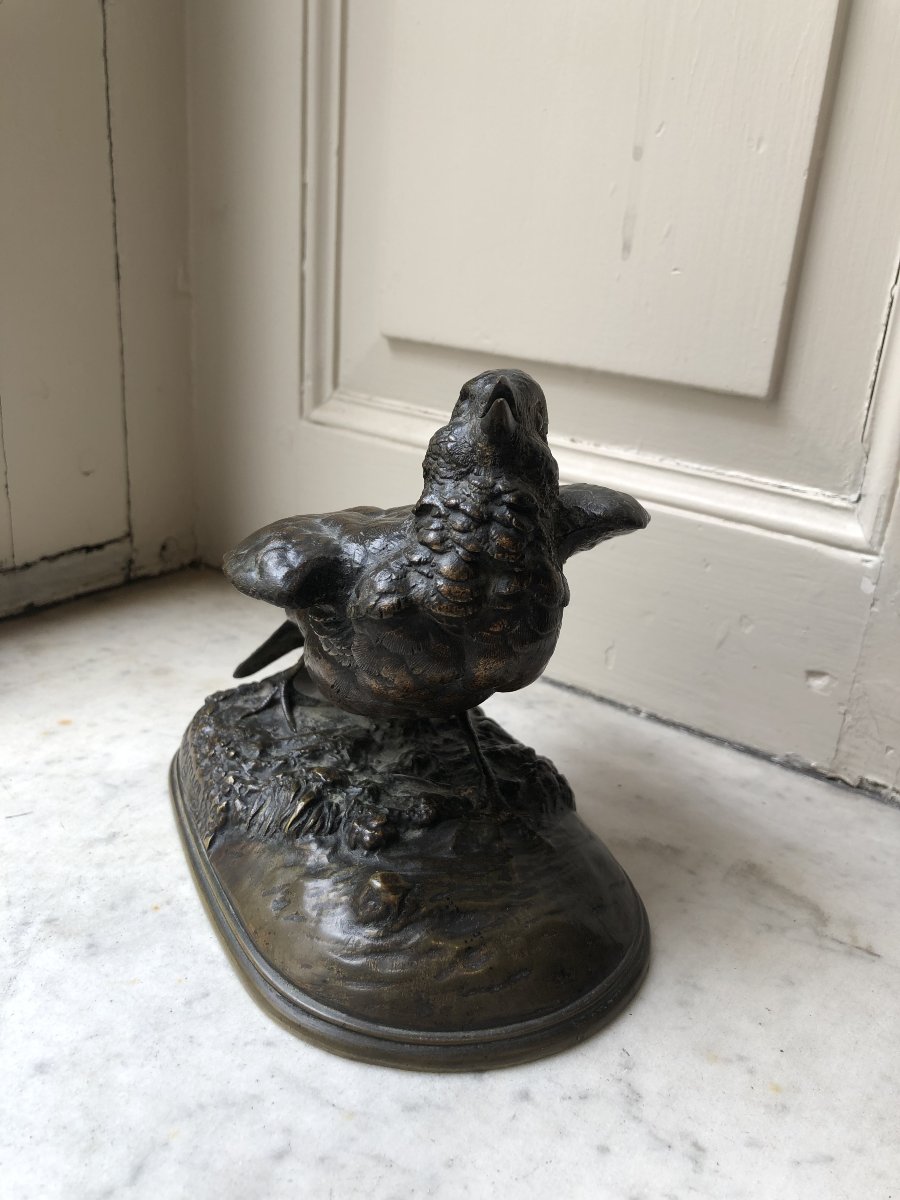 Bronze Sculpture Of A Small Bird By Jules Moigniez (1835–1894)-photo-2