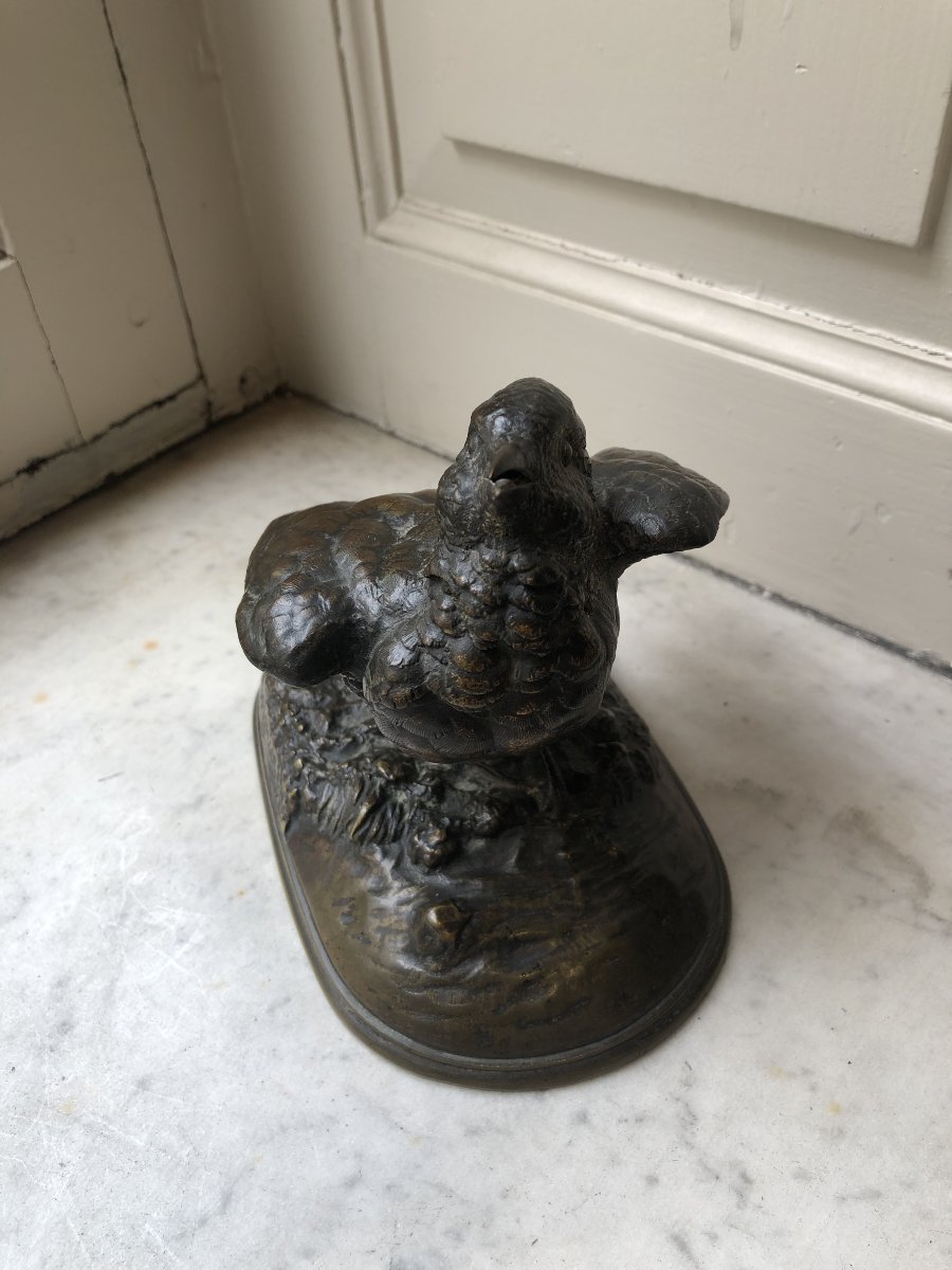 Bronze Sculpture Of A Small Bird By Jules Moigniez (1835–1894)-photo-3