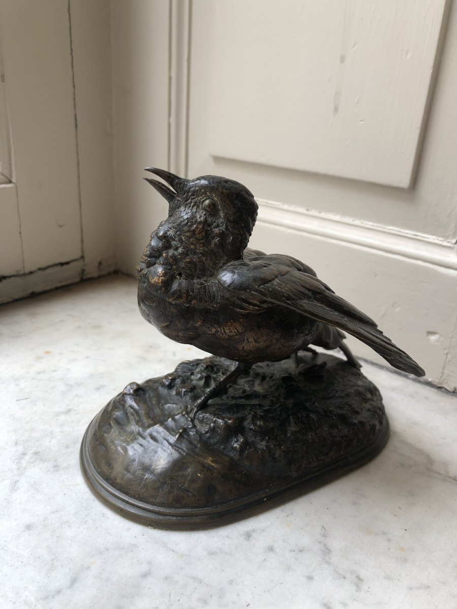 Bronze Sculpture Of A Small Bird By Jules Moigniez (1835–1894)-photo-4