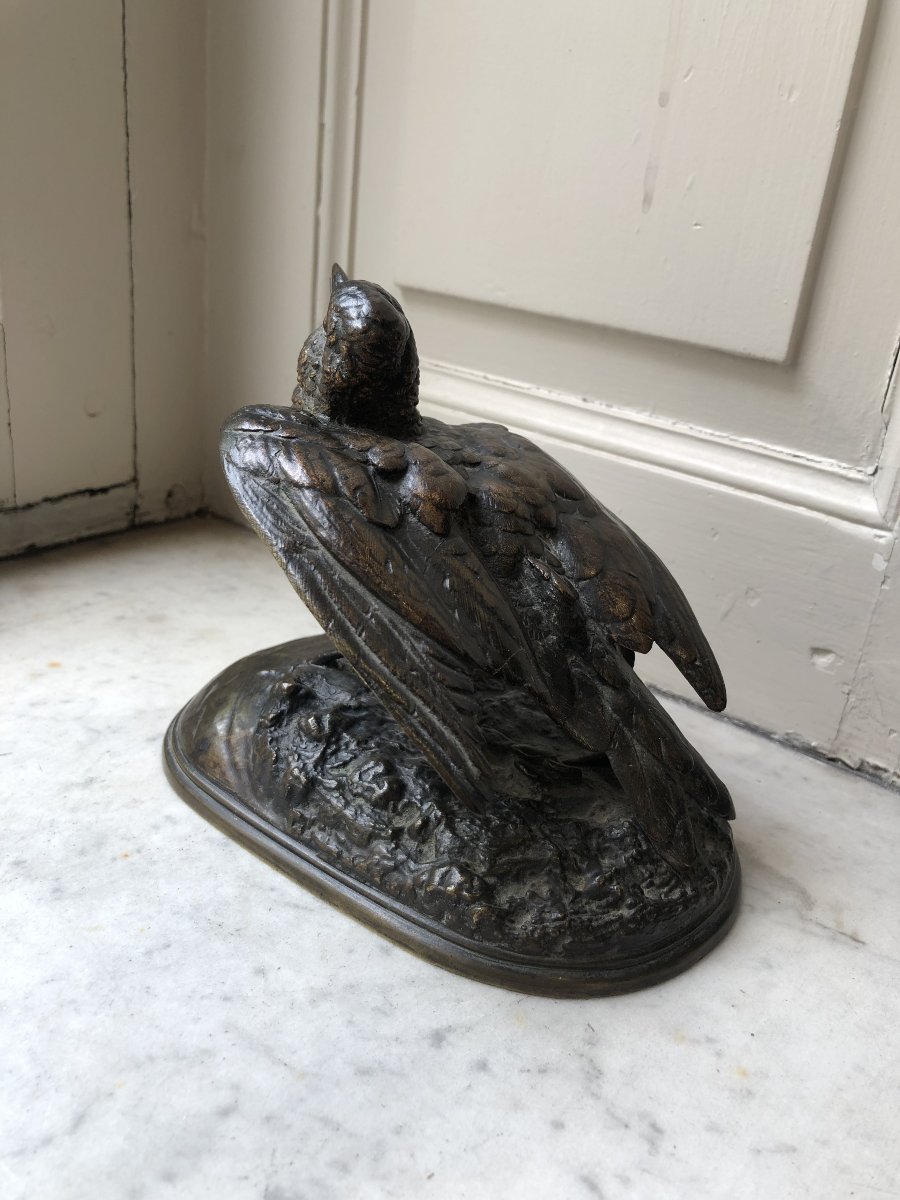 Bronze Sculpture Of A Small Bird By Jules Moigniez (1835–1894)-photo-1