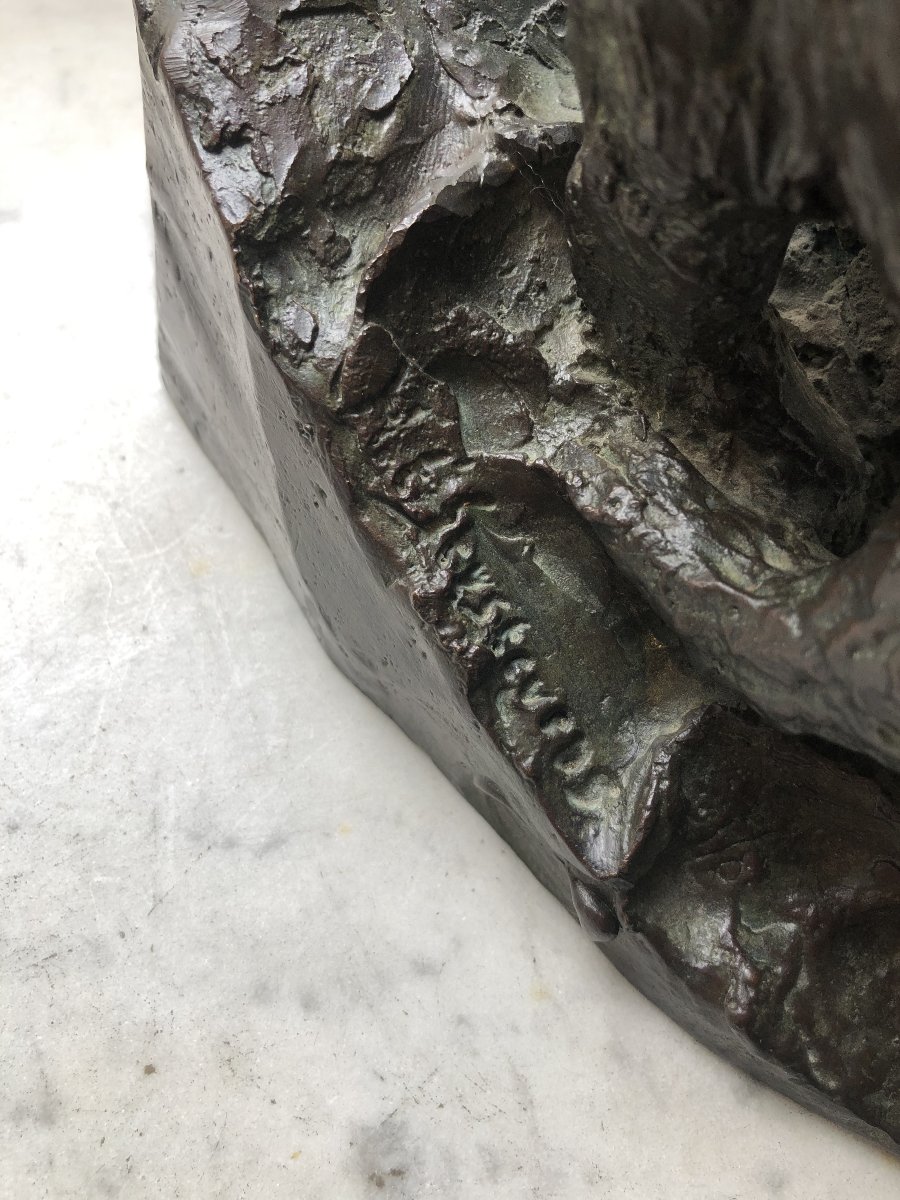 Bronze animalier représentant un sanglier par Hervé t’Sertevens-photo-1