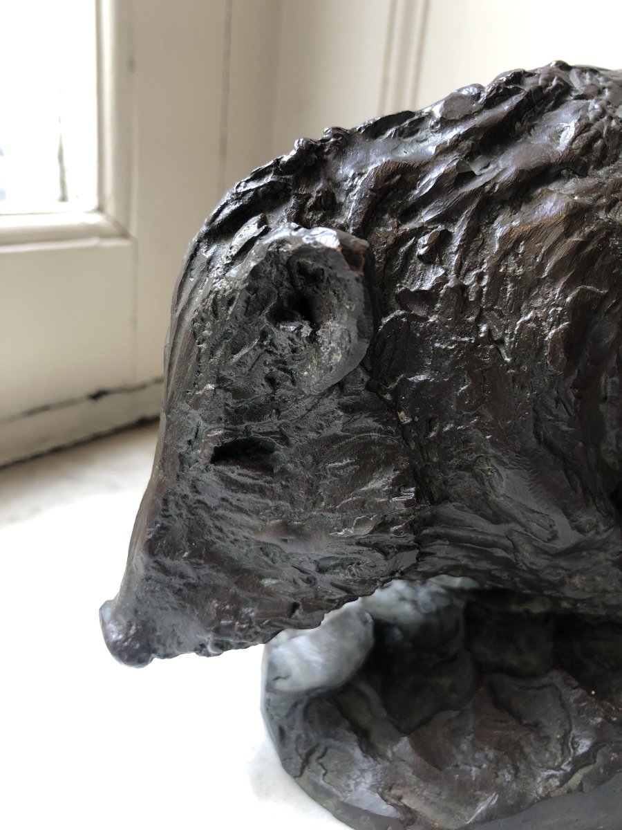 Bronze animalier représentant un sanglier par Hervé t’Sertevens-photo-8