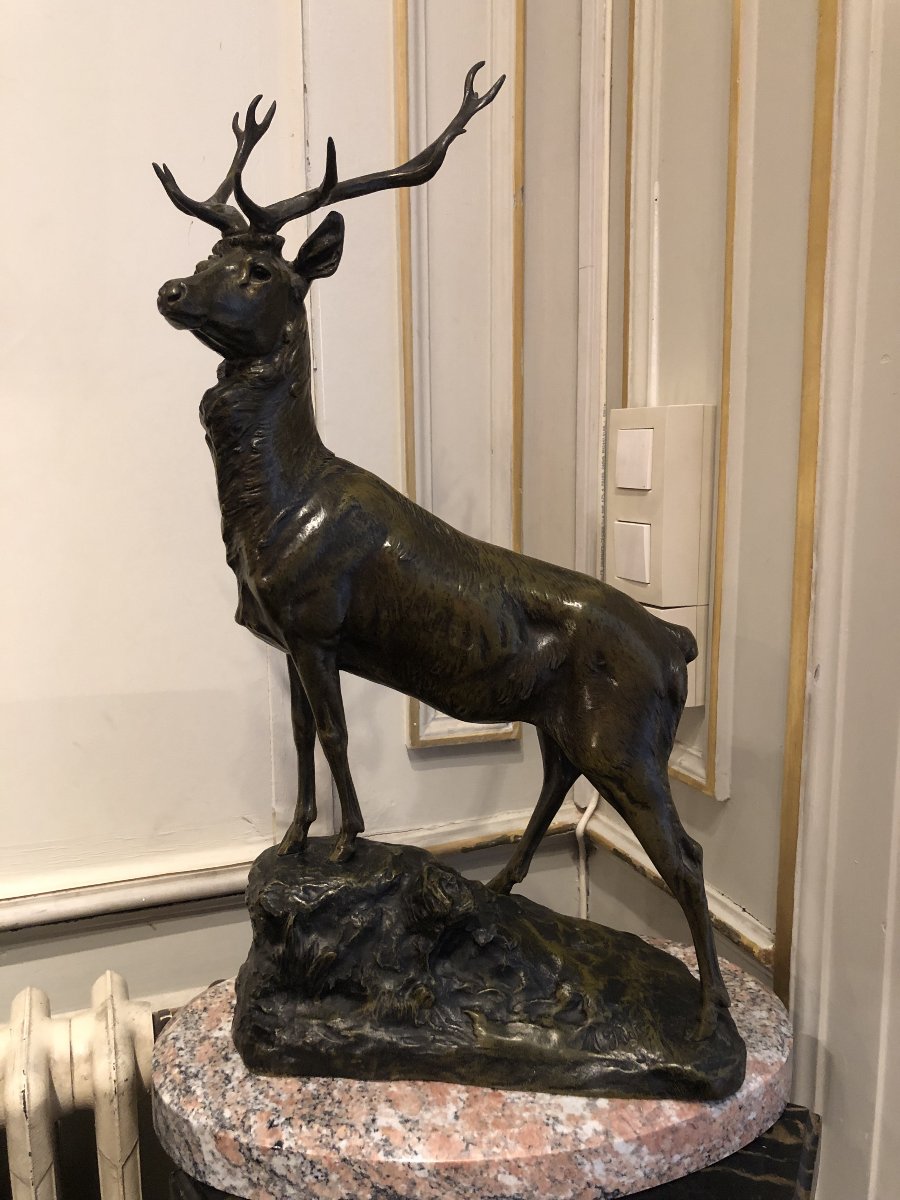 Maximilien Fiot (1856–1953), Deer On The Lookout