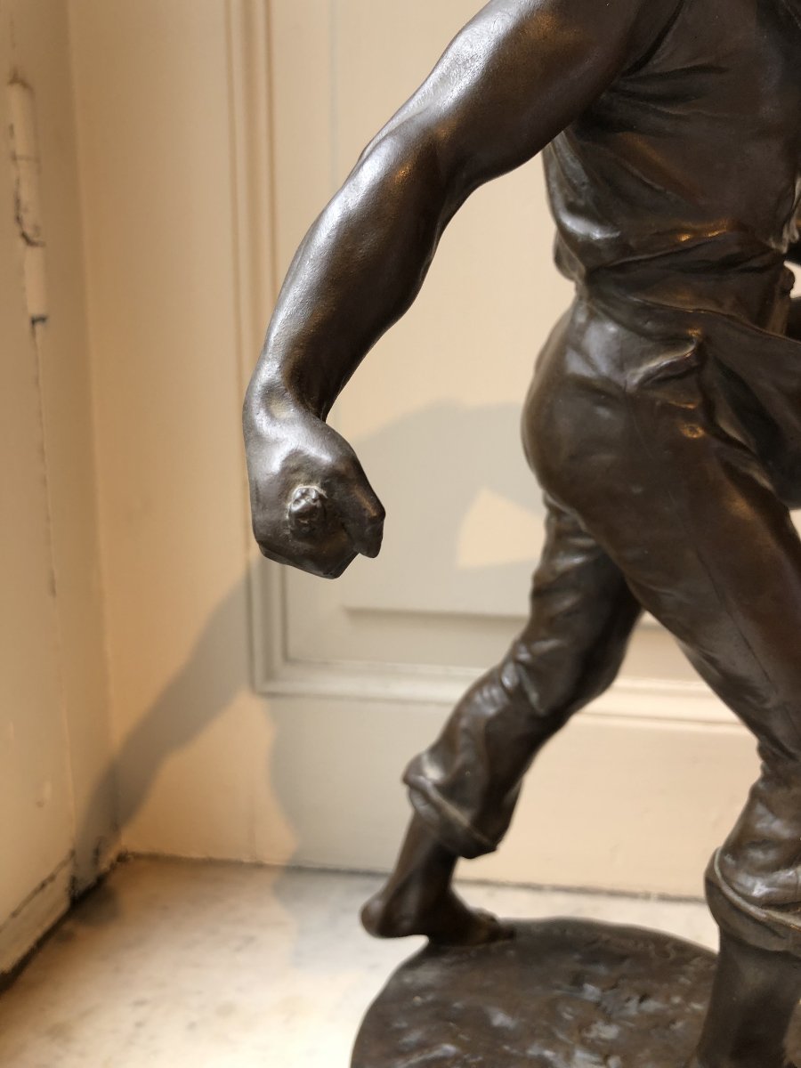 Bronze Sculpture Of A Sower By Jean Gautherin (1840–1890)-photo-2