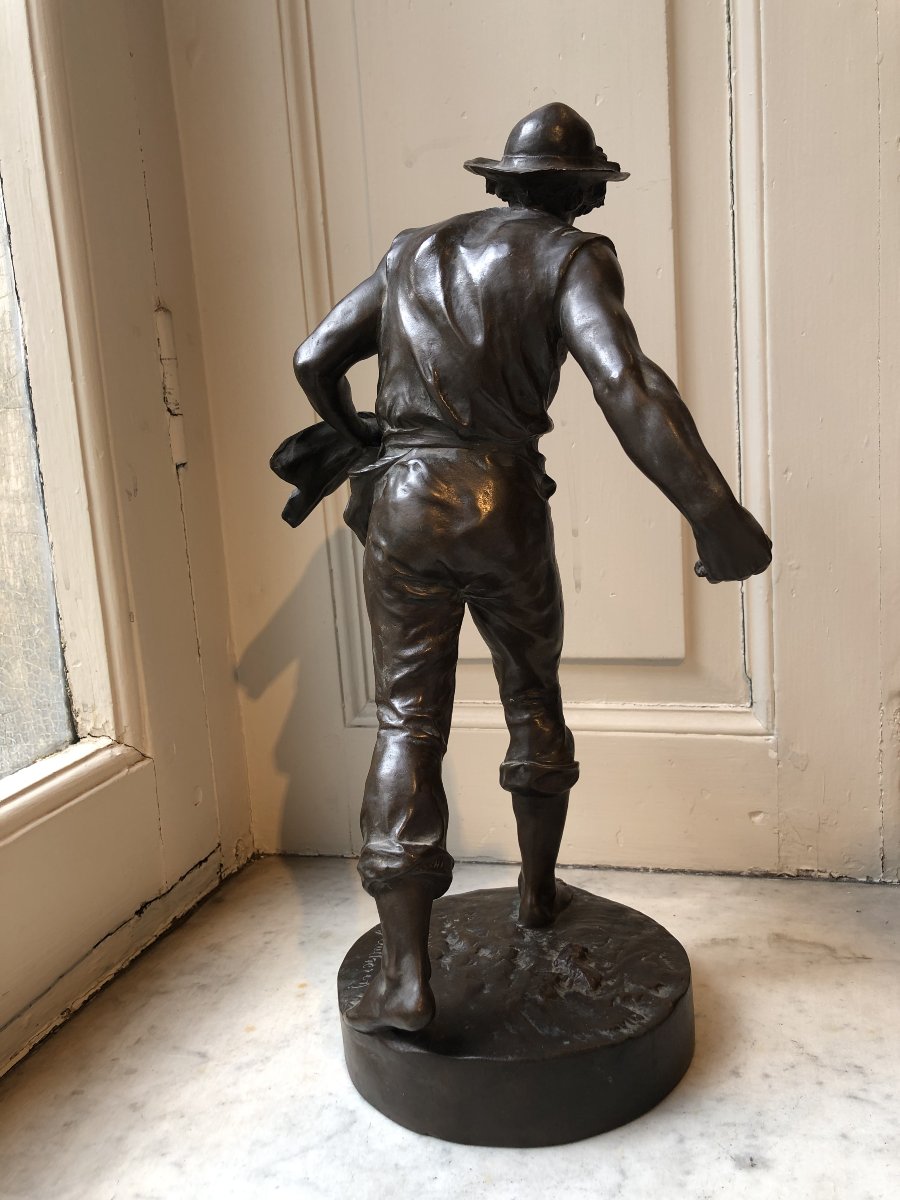 Bronze Sculpture Of A Sower By Jean Gautherin (1840–1890)-photo-3