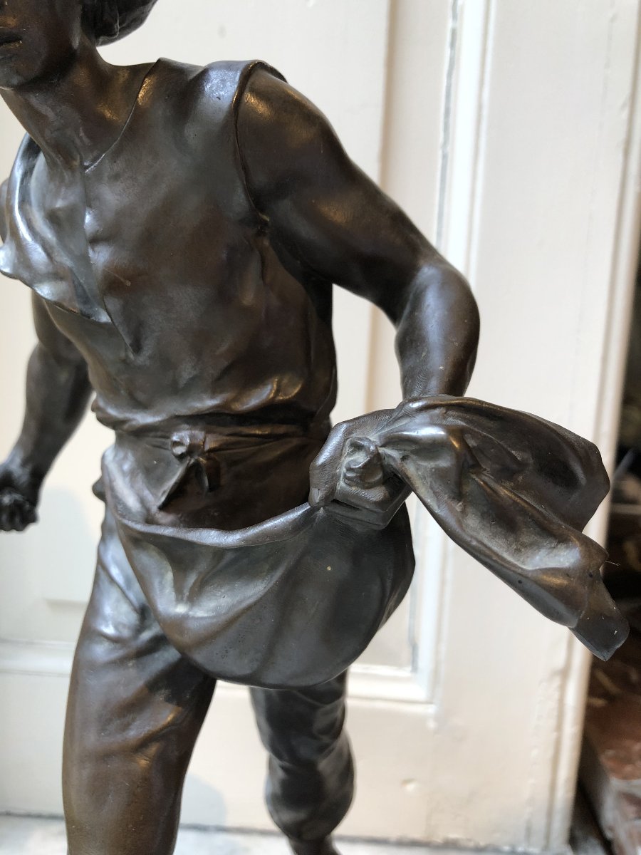 Bronze Sculpture Of A Sower By Jean Gautherin (1840–1890)-photo-4