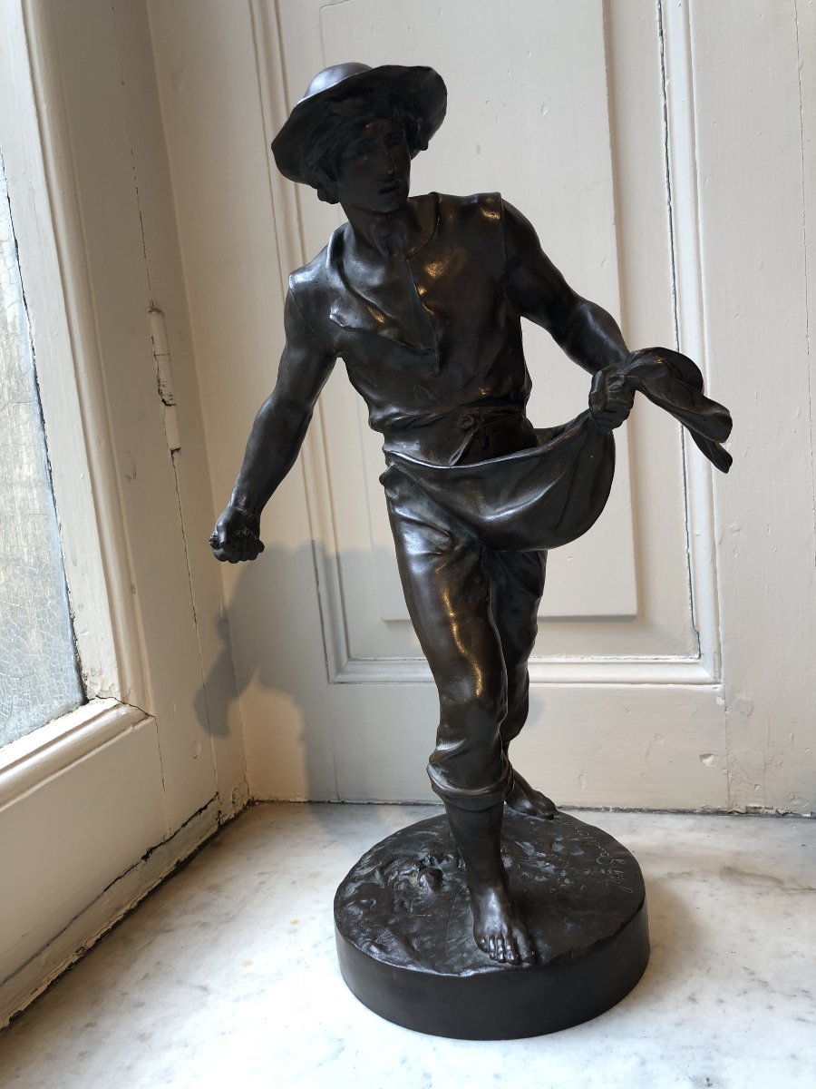 Bronze Sculpture Of A Sower By Jean Gautherin (1840–1890)