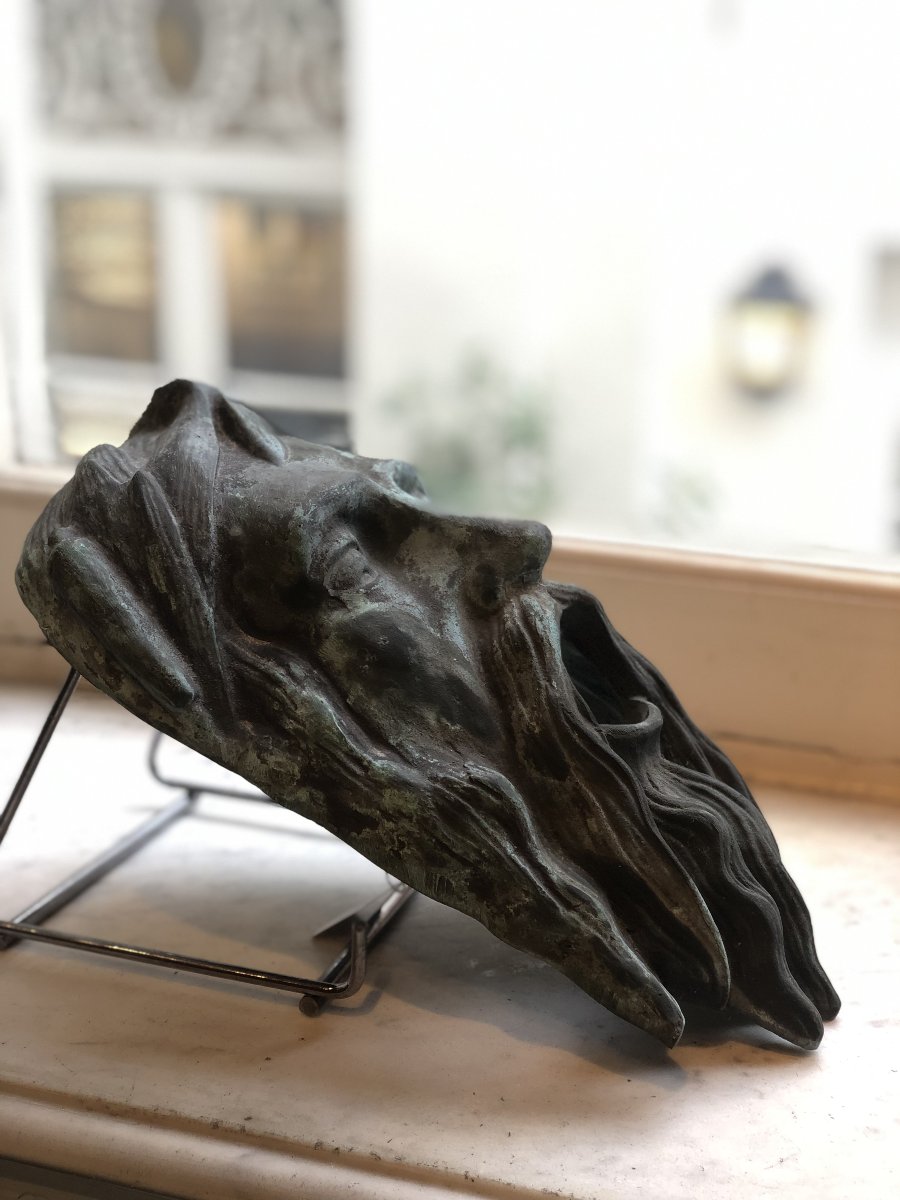 Bronze Fountain Spout: Mask Of Neptune-photo-2