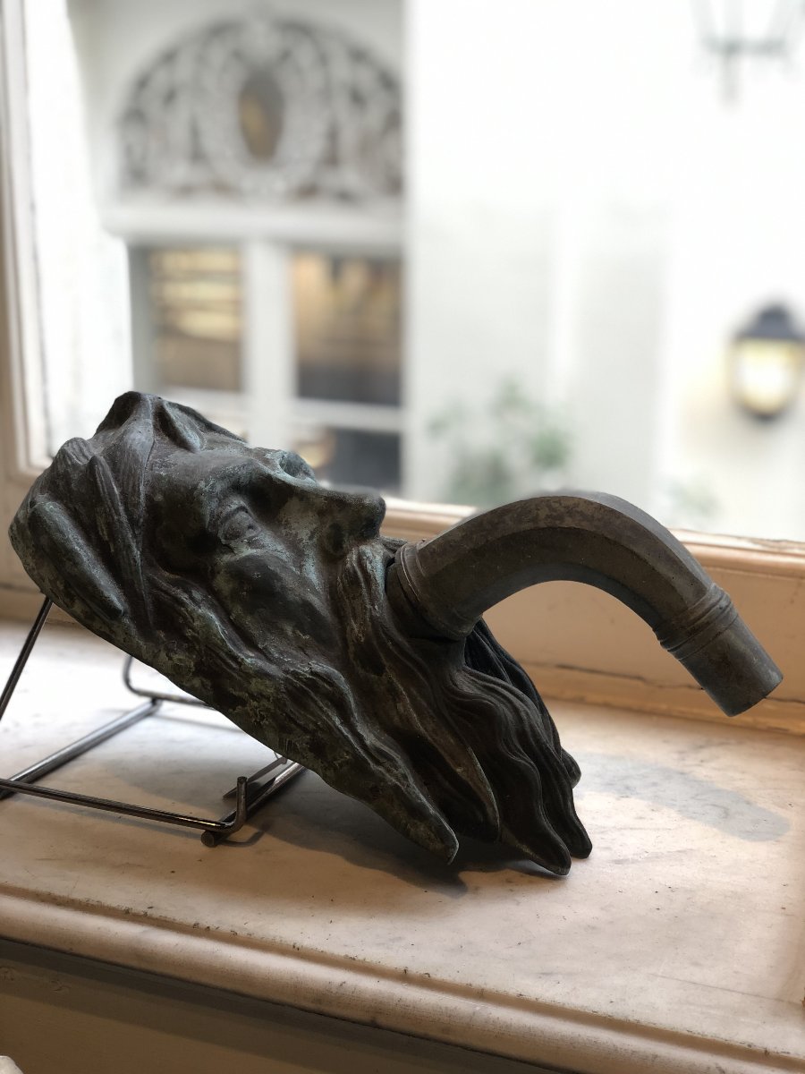 Bronze Fountain Spout: Mask Of Neptune-photo-3