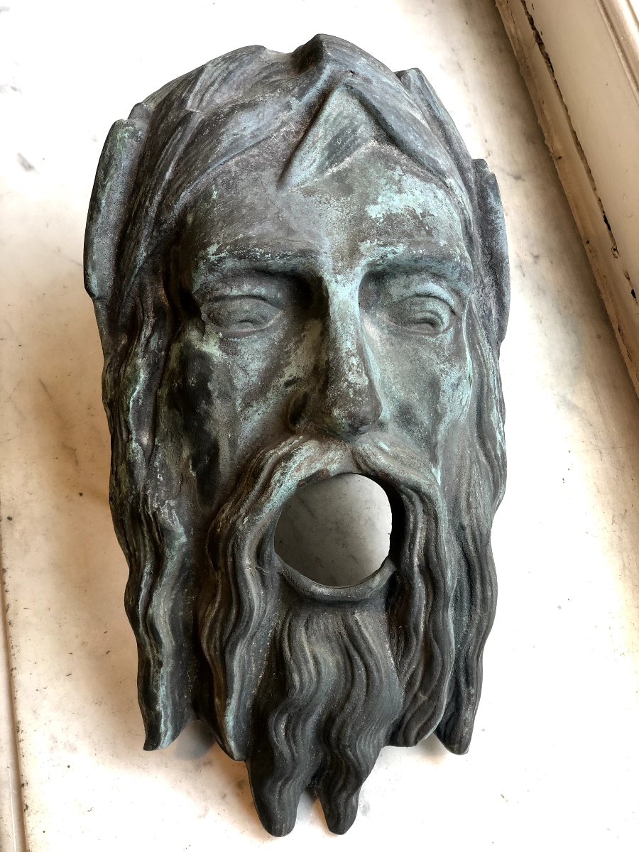 Bronze Fountain Spout: Mask Of Neptune-photo-5