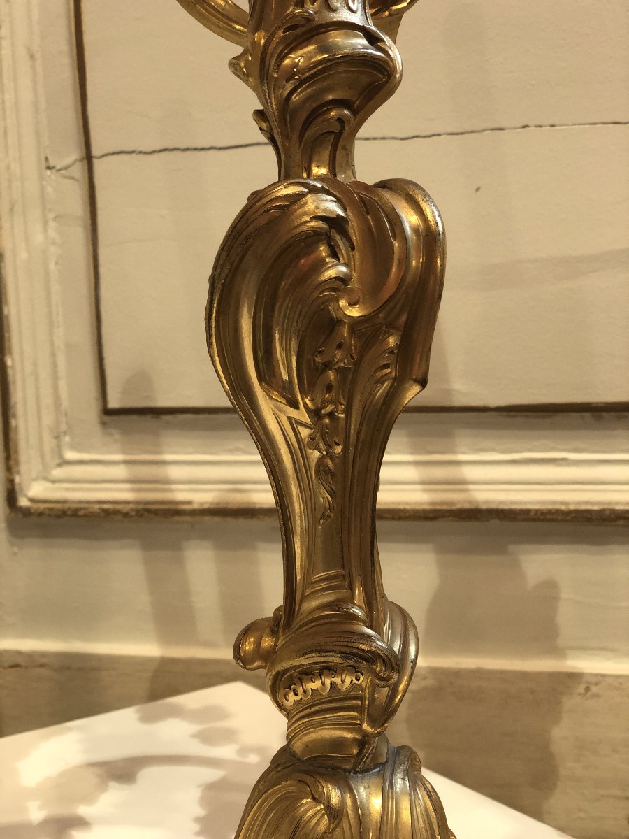 Paire de candélabres de style Louis XV à 7 bras de lumière -photo-1