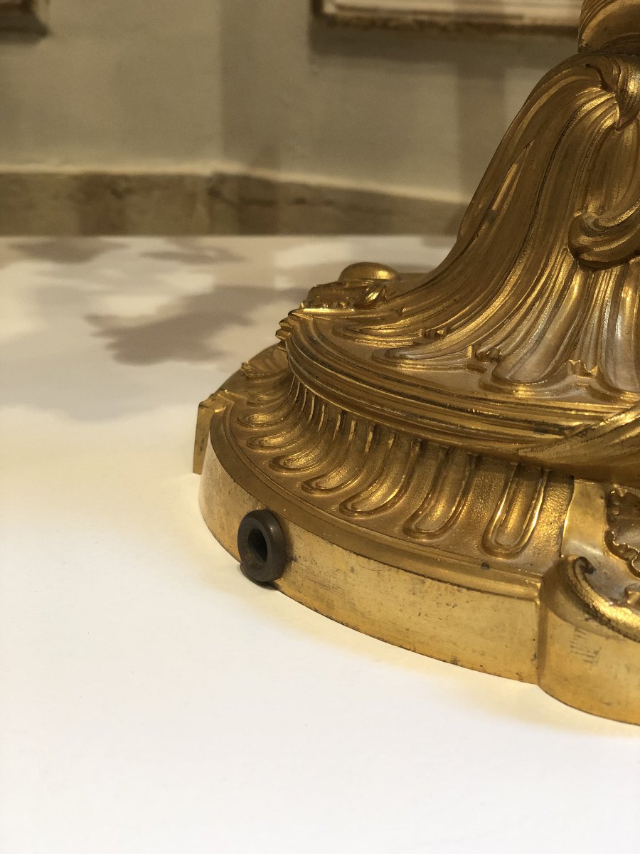 Paire de candélabres de style Louis XV à 7 bras de lumière -photo-5