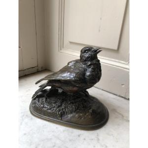 Bronze animalier d'un petit oiseau par Jules Moigniez (1835-1894)