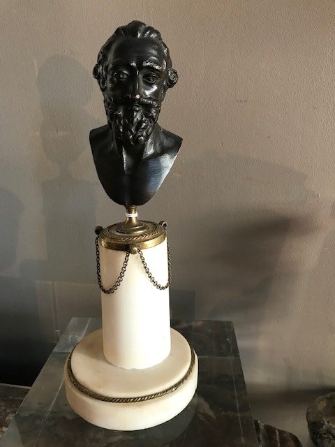 Pair Of Bronze Busts Of Kings Henri IV And Louix XV From The XIX Eme Century-photo-4