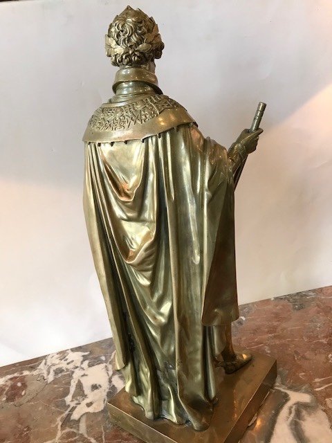 Rare Statue Du Roi Henri IV En Bronze à Patine Cuivrée du XIXeme Siècle-photo-1