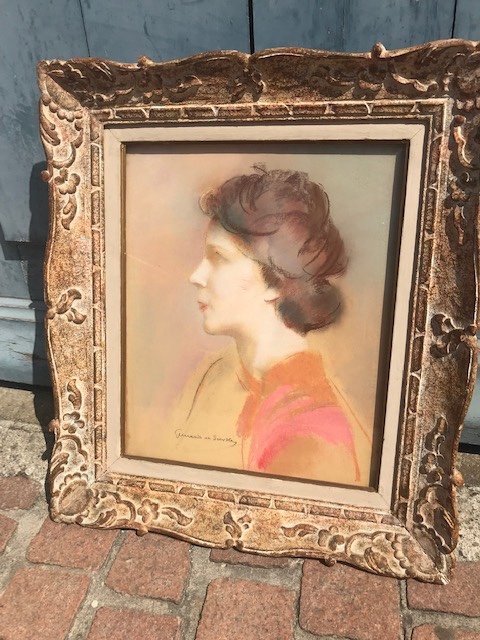 Portrait De  Femme Au Pastel De Guirand De Scèvola  (1871-1950 )