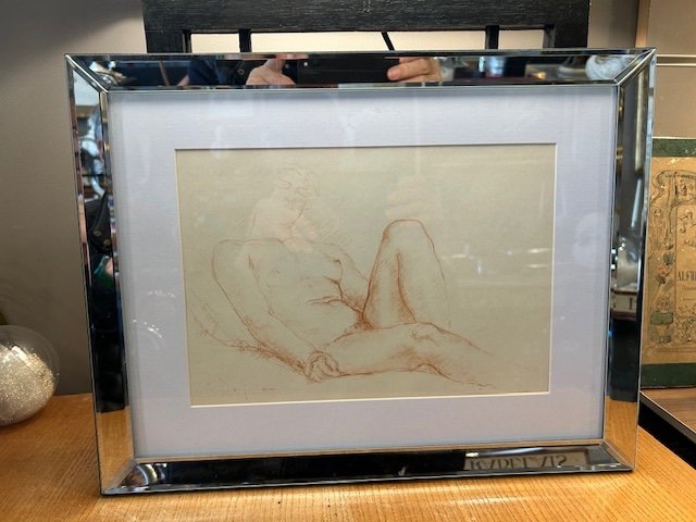 Three Prints Of Female Nudes, Red Chalk By Charles Despiau Sculptor (1874-1946)-photo-2