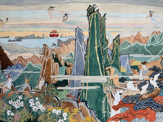 Tableau à La Gouache Représentant Le Mont Klumgang (corée Du Nord) Par Kieum Yeung. XXeme.-photo-3