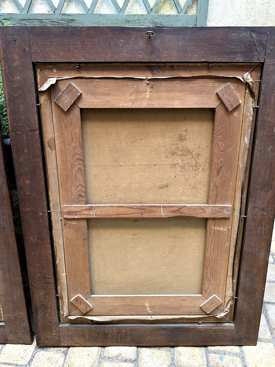 Pair Of Large Paintings By Joseph Castaing (1860-1918) Allegory Of "music And Theatre"-photo-2