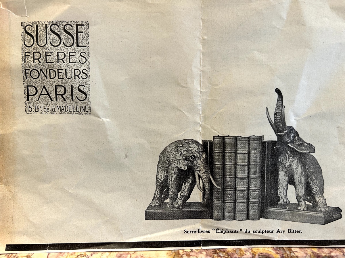 Deux Eléphants en Bronze ,formant serre livres  de Jean ARY BITTER  (1883-1973 )-photo-5