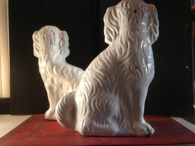 Berwick , Couple  de Chiens en Faience Anglaise-photo-2