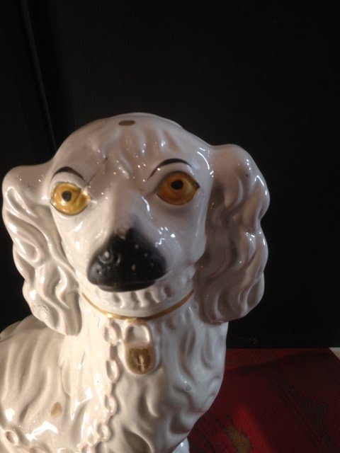 Berwick , Couple  de Chiens en Faience Anglaise-photo-2