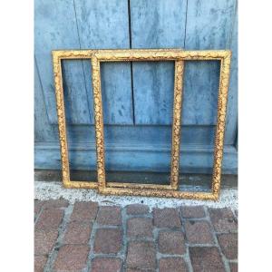 Pair Of Golden Wooden Frames, Decor At La Bérain Nineteenth