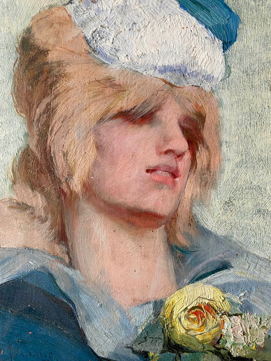 Gustave Vanaise (gand 1854 - Bruxelles 1902) - Portrait De Femme-photo-2