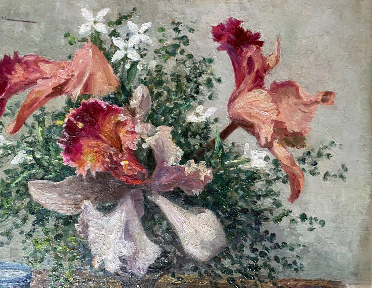 Oswald Poreau (schaerbeek 1877 – Waterloo 1955) – Bouquet De Fleurs-photo-4