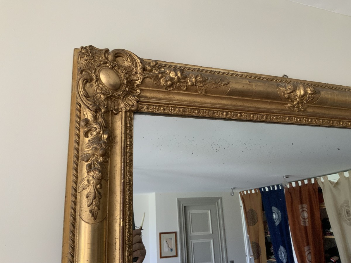 MIRROIR EN BOIS DORE-photo-3