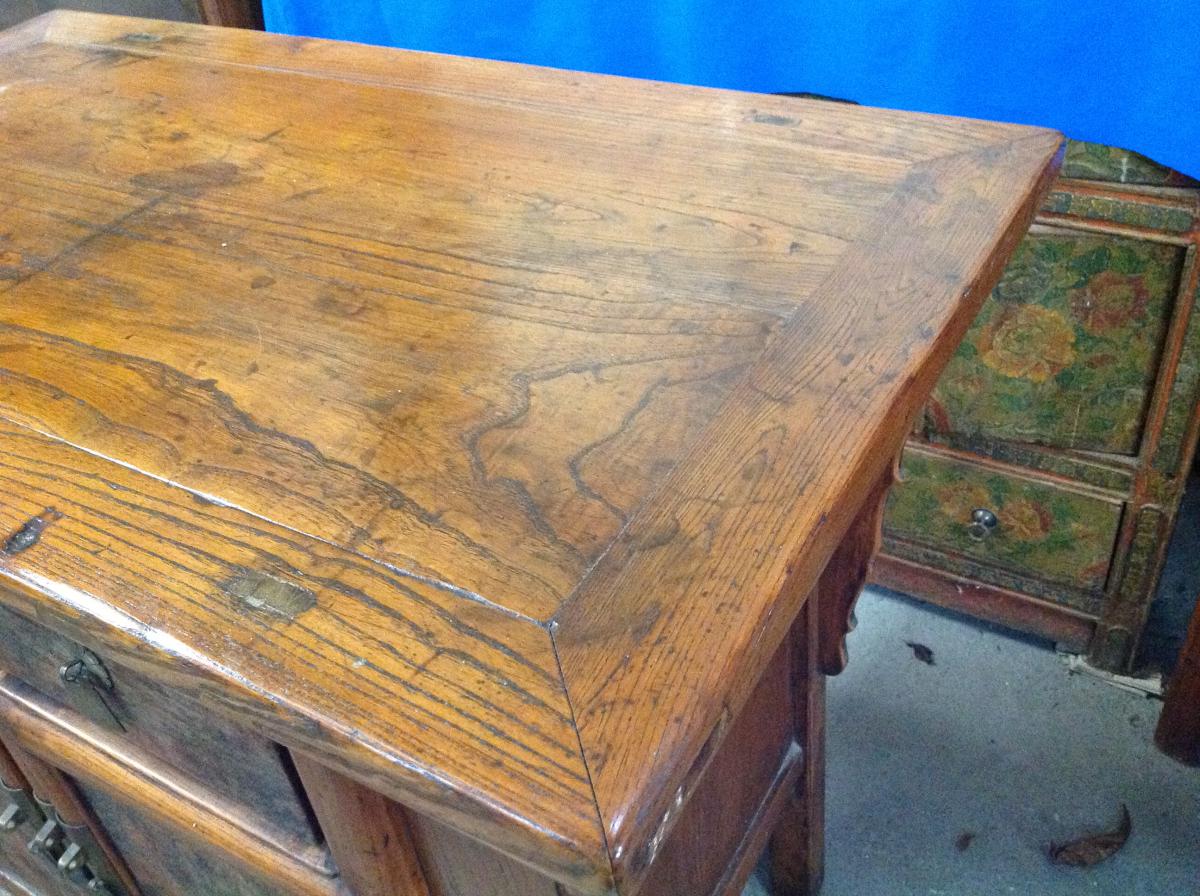 Small Chinese Furniture Elm Antique Wood-photo-3