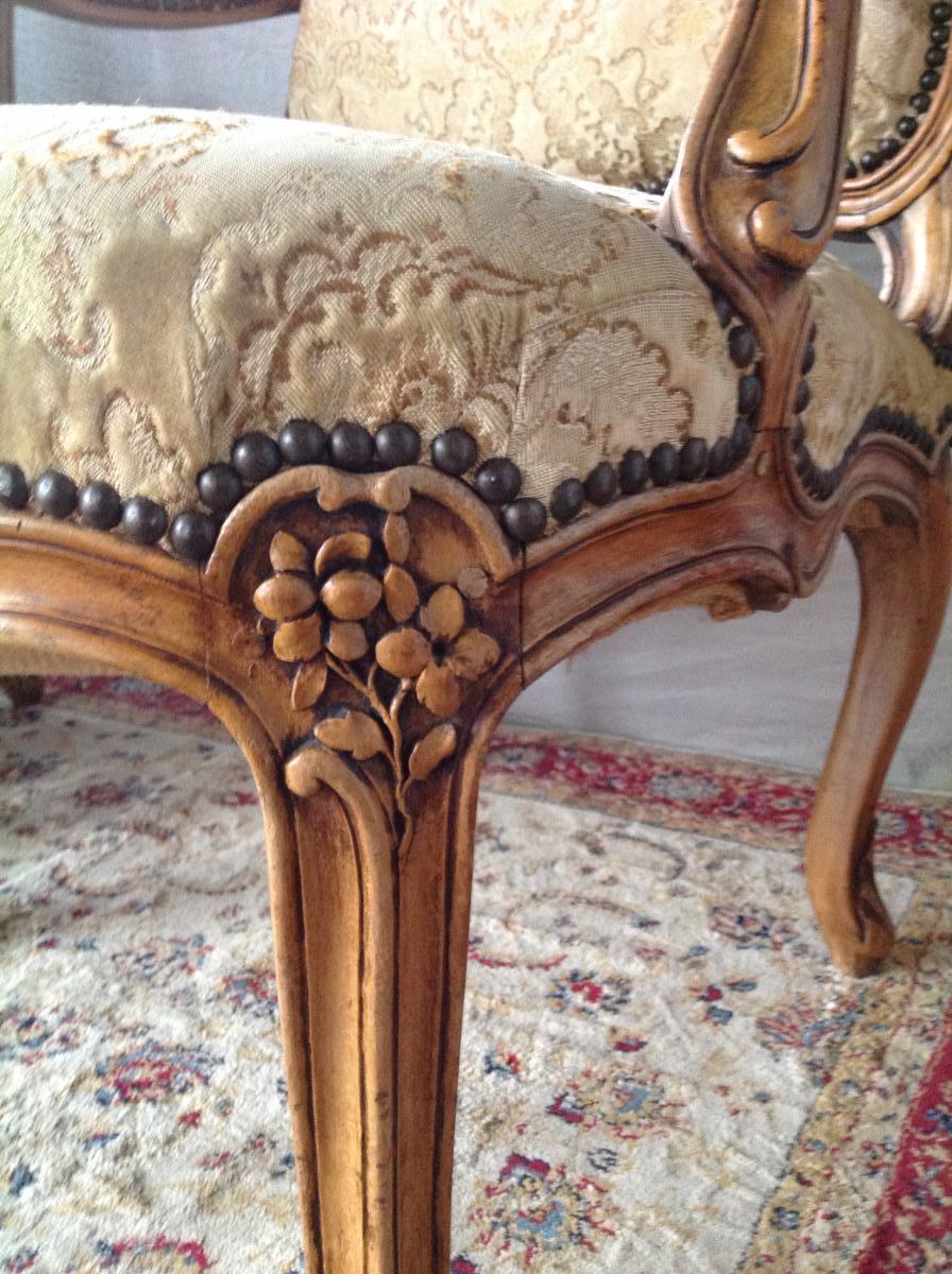 PAIRE DE FAUTEUIL LOUIS XV-photo-4
