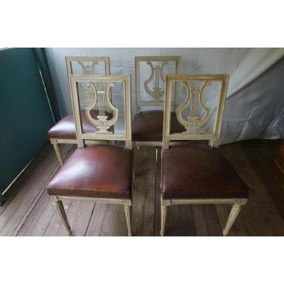 Suite De 4 Chaises « lyre »