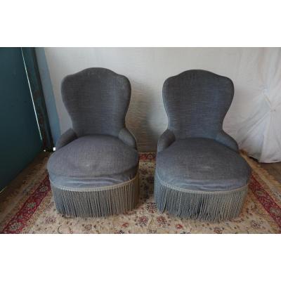 PAIRE DE FAUTEUIL CRAPAUD