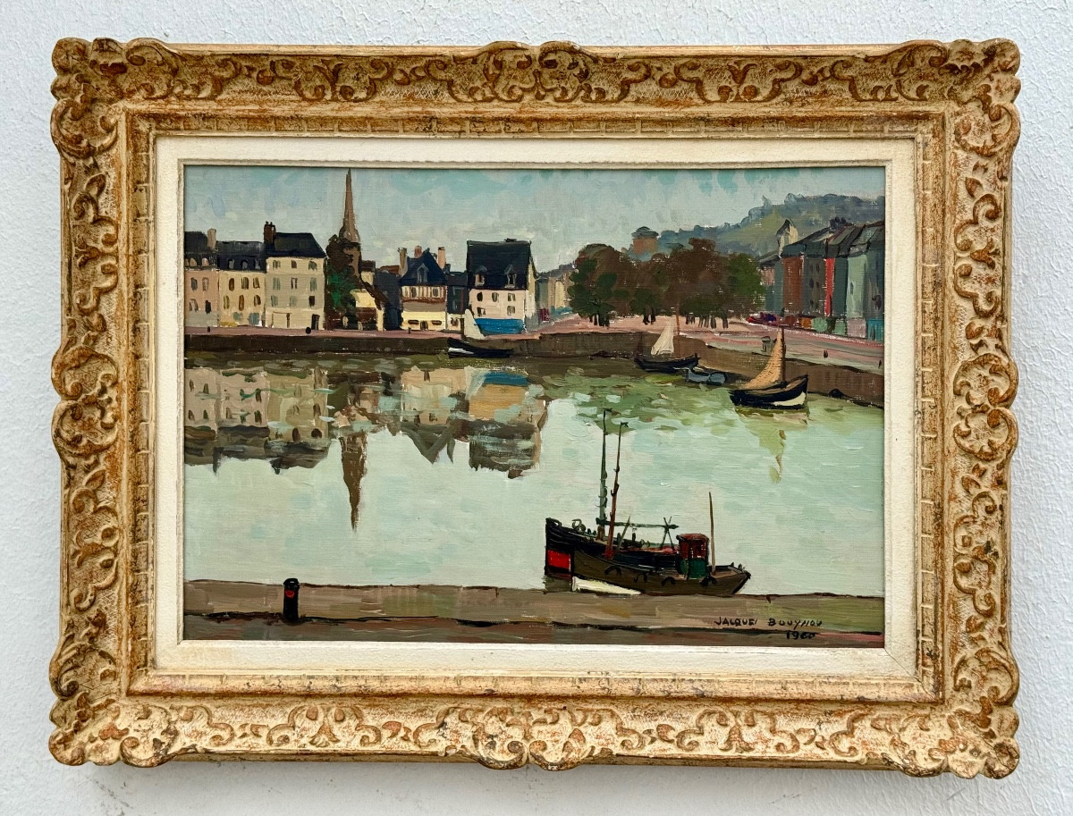“port Of Honfleur 1960” Jacques Bouyssou (1926 - 1997)