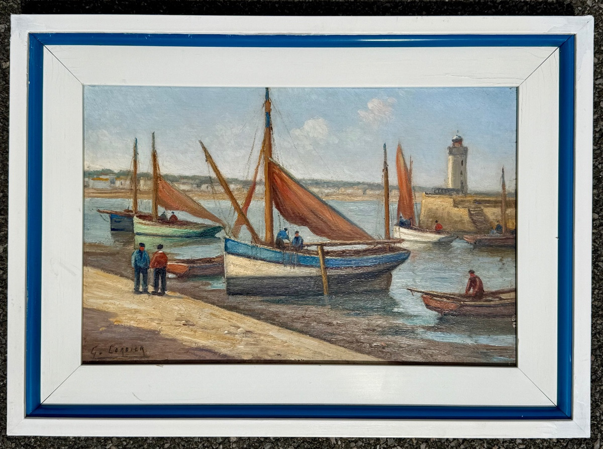 ” Port De Royan , Marée Basse ” Gaston Corbier ( 1869 - 1945 )