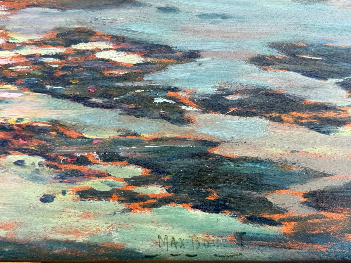 ” Coucher De Soleil ”  Max Bouvet ( 1854 - 1940 )-photo-2