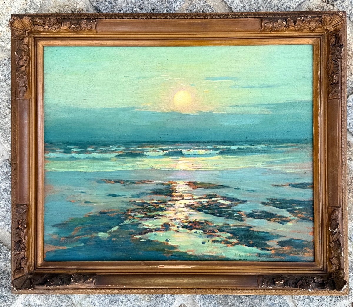 ” Coucher De Soleil ”  Max Bouvet ( 1854 - 1940 )