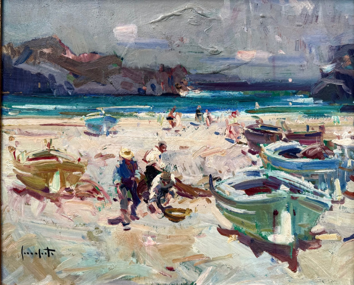 " Scène de Plage ” Josep Serra Santa SERRANTA (1916-1998)-photo-2