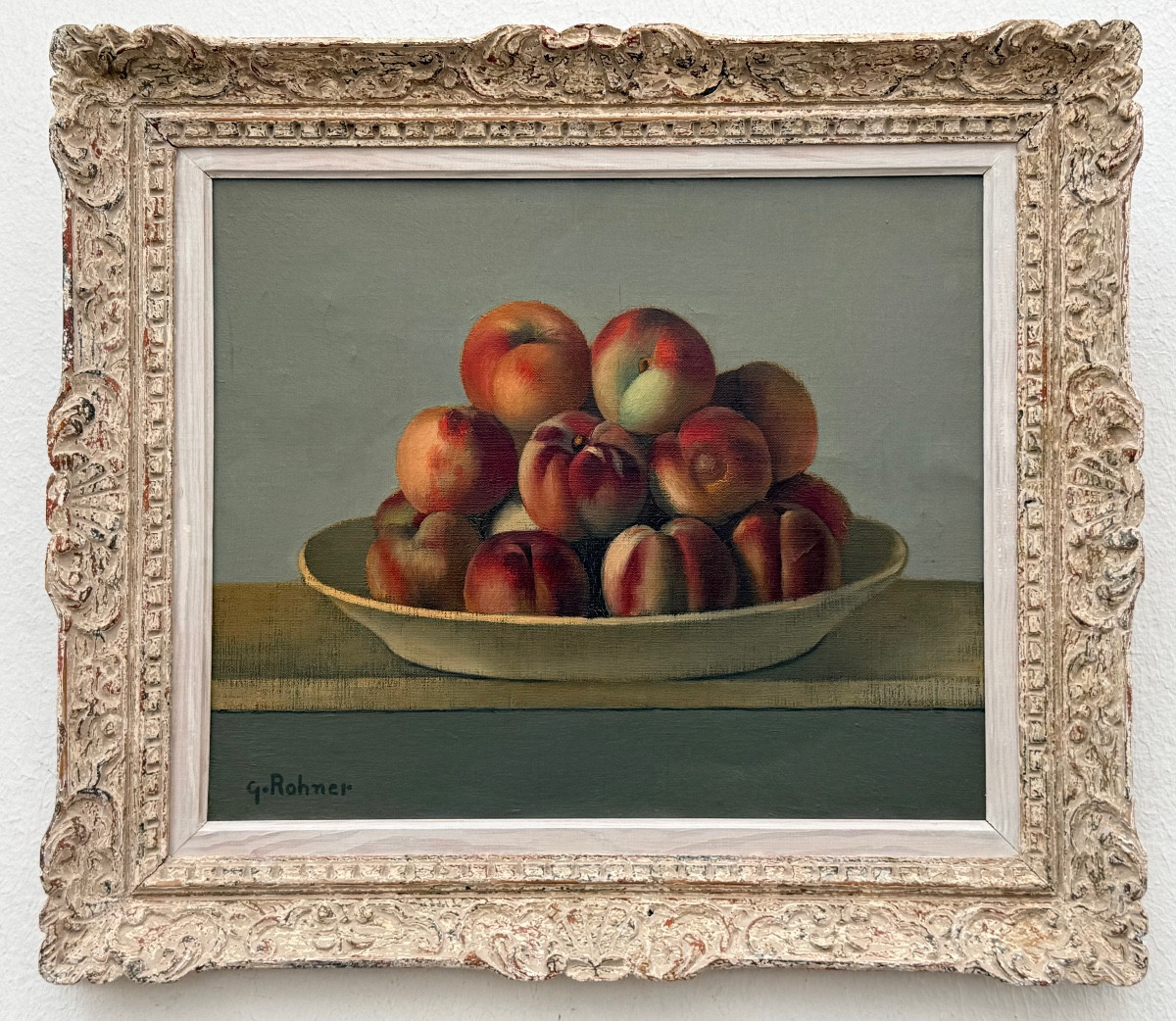 "still Life With Peaches" By Georges Rohner (1913-2000)