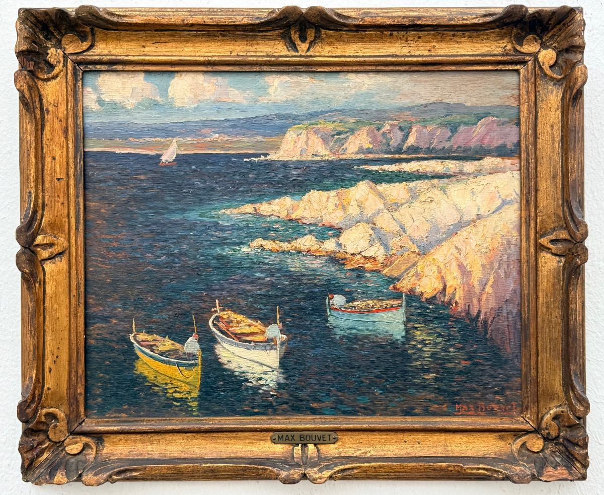 " Pêcheurs Méditerranéens " Max Bouvet ( 1854 - 1940 )