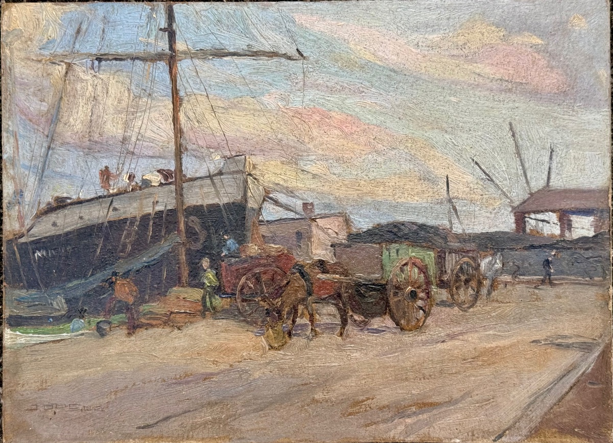 " Scène animée au Port "Isidre ODENA DAURA (1910-2008)-photo-3