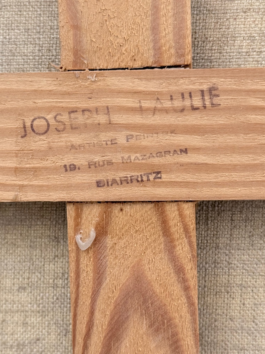 " Café de la Grande Plage de Biarritz " Joseph Laulié ( 1928 - 2016 )-photo-4