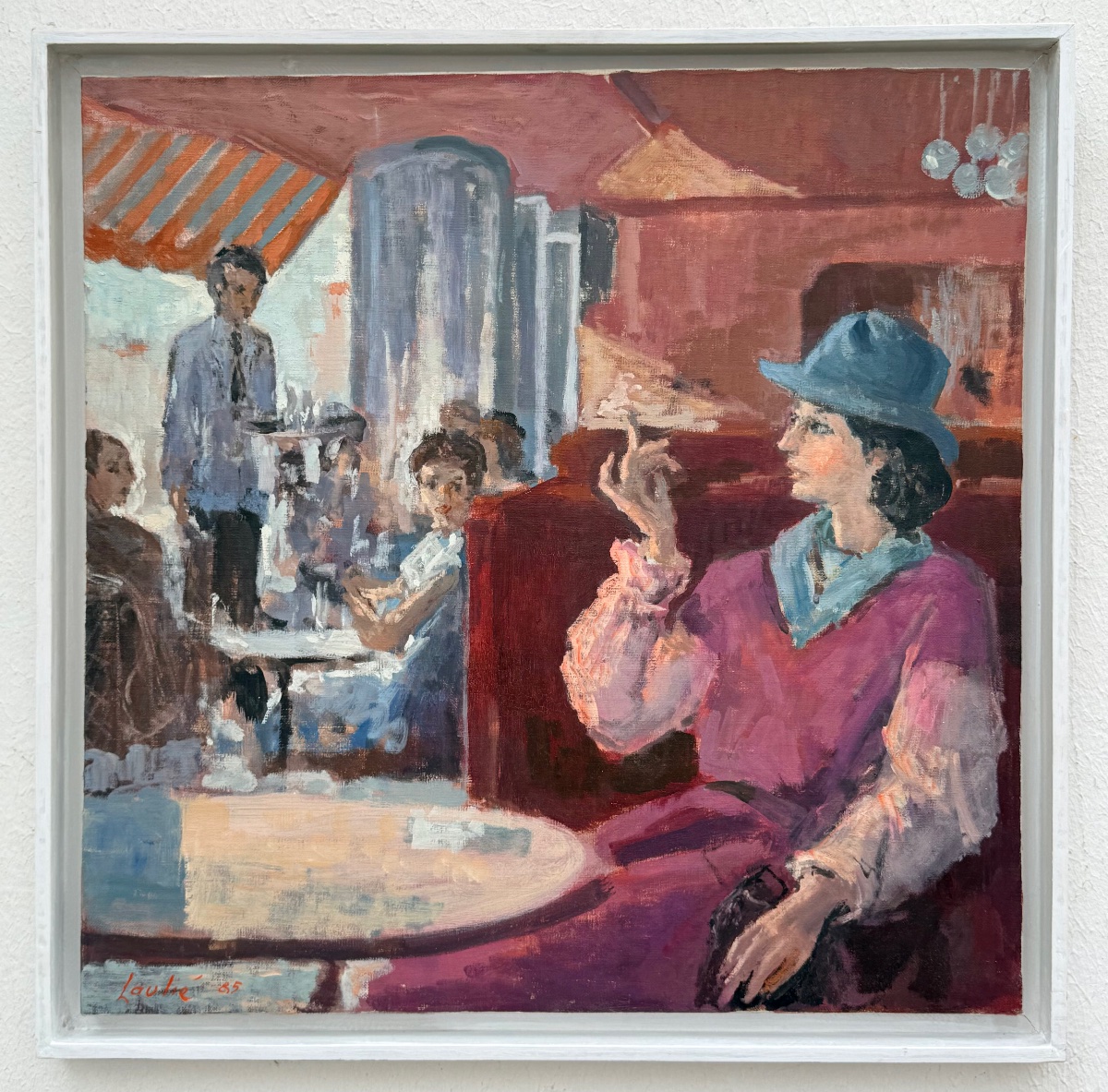 " Café de la Grande Plage de Biarritz " Joseph Laulié ( 1928 - 2016 )