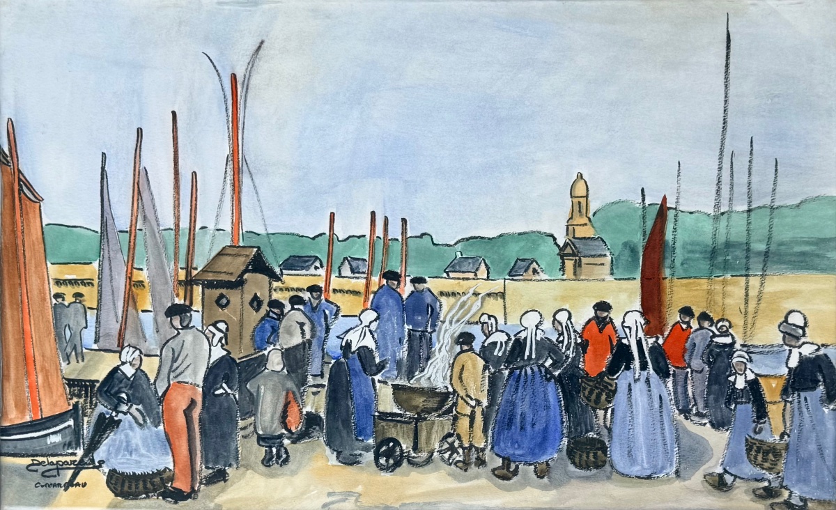 "scene From Daily Life In Concarneau" By Gaston Delaparede (1908–1995)-photo-2