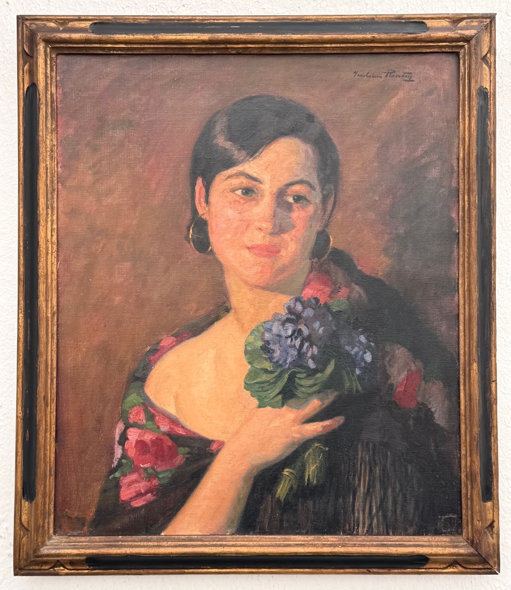 "young Woman With Flowers" By Madeleine Plantey (1890–1985)