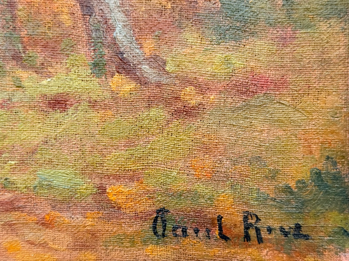 " Route en Creuse " Paul Rue ( 1866 - 1954 )-photo-2