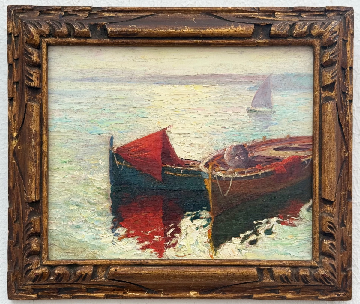 " Barques de Pêcheurs " Max Bouvet ( 1854 - 1940 )